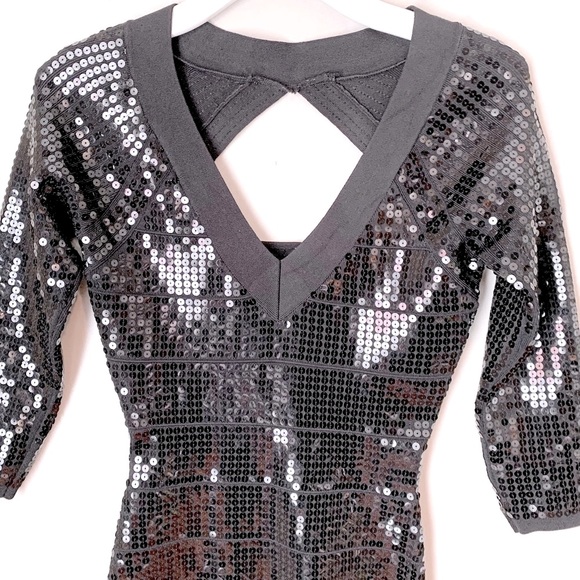 Guess by Marciano size S black sequin dress - Picture 3 of 13